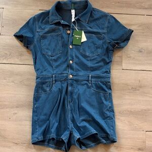 HALARA Blue Denim Romper Brand New